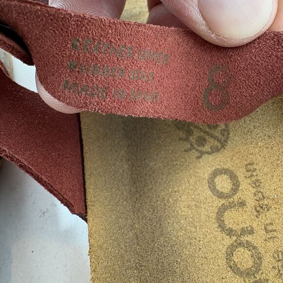 Yokono Sandals Womens Size 8 Flip Flop Red Toe Strappy Leather Cork‎ Adj G1 - Picture 9 of 10